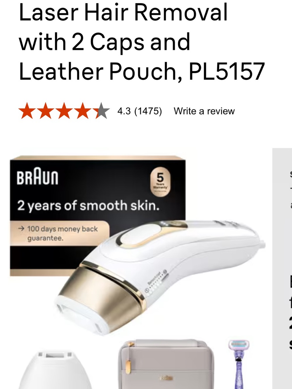 Braun Silk-Expert PRO 5 IPL Alternative  laser Hair Removal with 2 caps - Picture 3 of 14